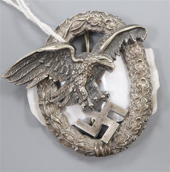 A Nazi Luftwaffe lapel badge